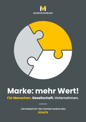 Marke: mehr Wert! - Titelseite vom Jahresbericht des Markenverbandes 2024